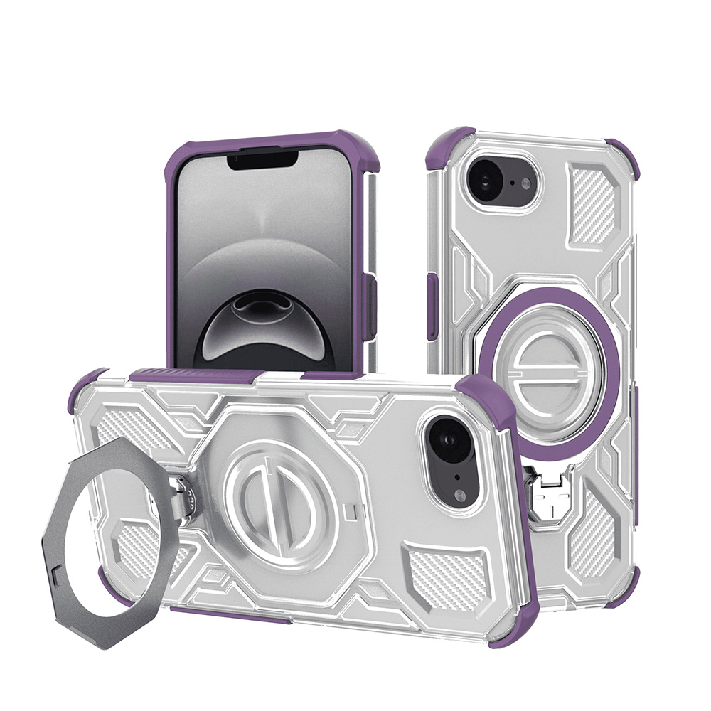 Levně Techsuit Carbon Shield PRO pro iPhone 16e fialový průhledný