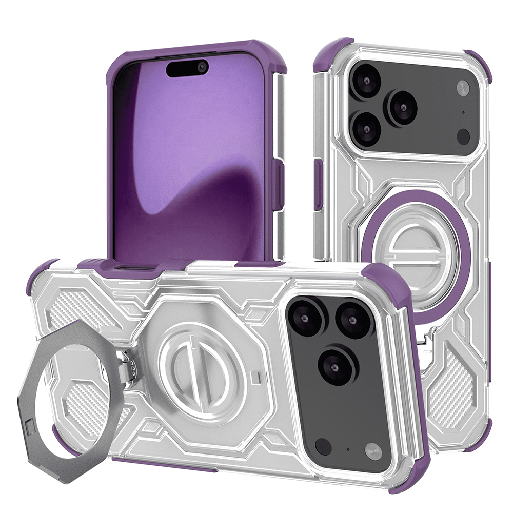 Levně Techsuit Carbon Shield PRO pro iPhone 17 Pro Max fialový průhledný