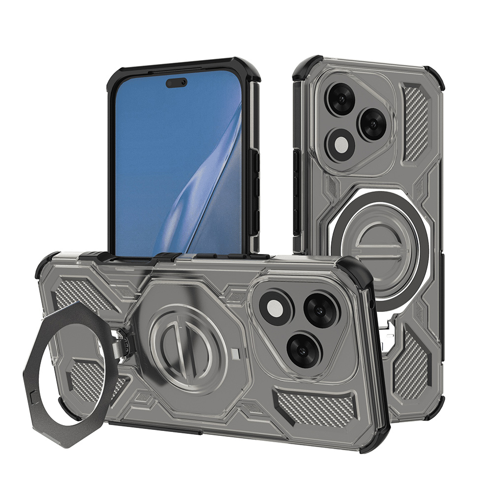 Levně Pouzdro Techsuit Carbon Shield PRO Honor 400 Lite kouřově černé
