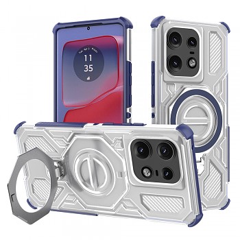 Pouzdro Techsuit Carbon Shield PRO pro Motorola Edge 50 Pro modré průhledné