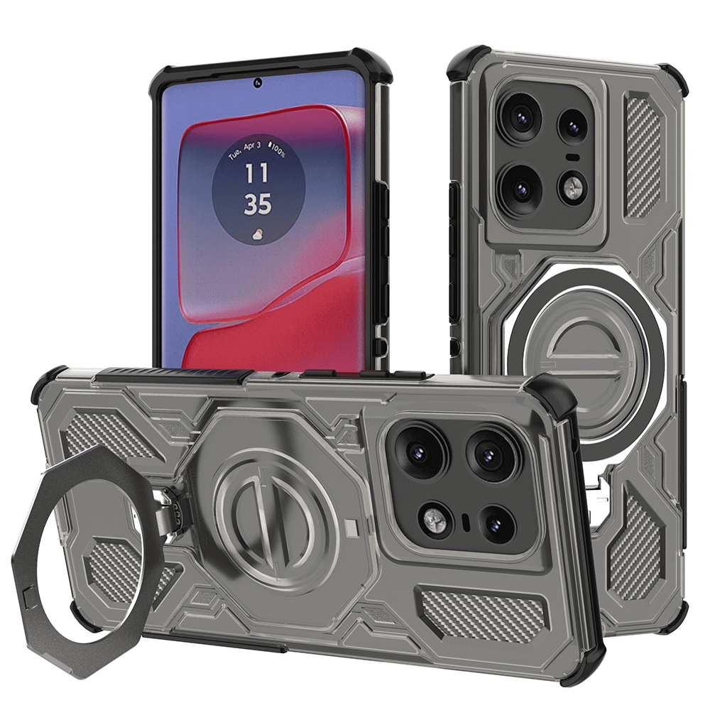 Levně Pouzdro Techsuit Carbon Shield PRO pro Motorola Edge 50 Pro kouřově černé