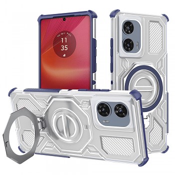 Pouzdro Techsuit Carbon Shield PRO pro Motorola Edge 50 Fusion modré průhledné