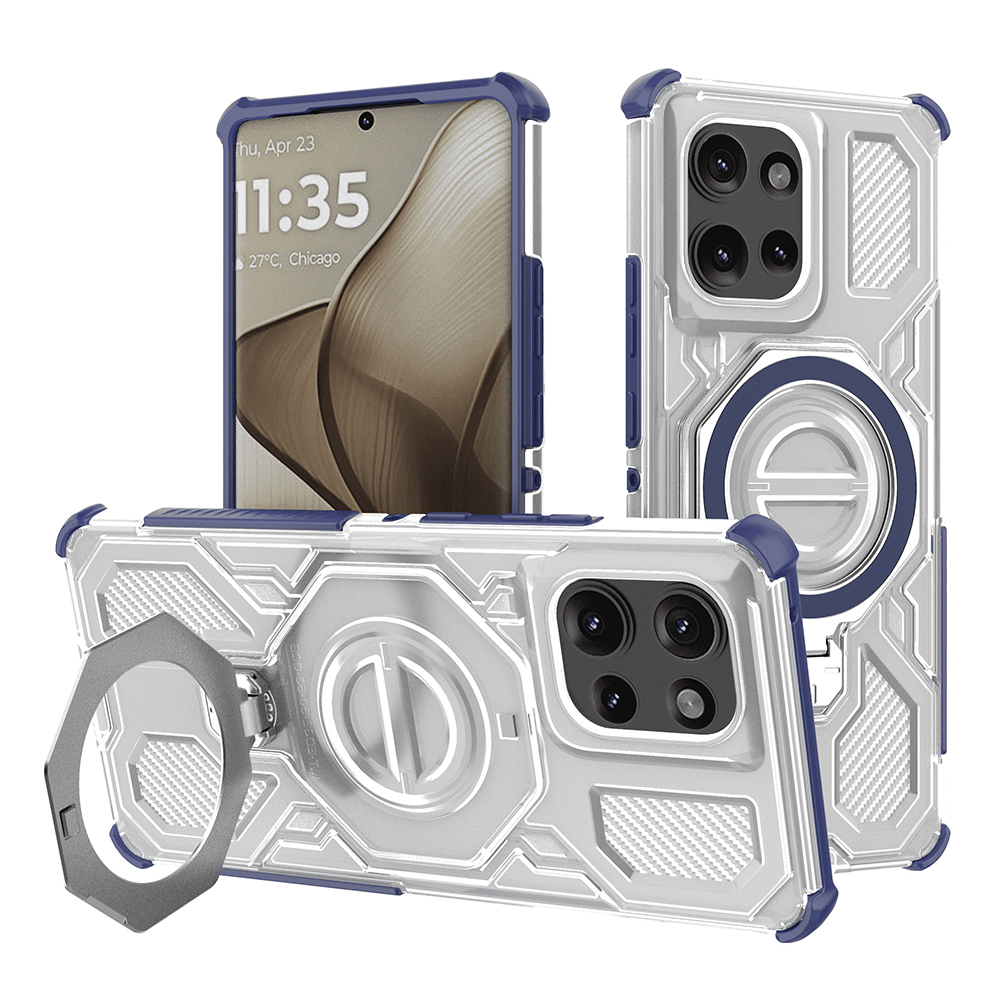 Levně Ochranný kryt Techsuit Carbon Shield PRO pro Motorola Edge 50 modrý průhledný
