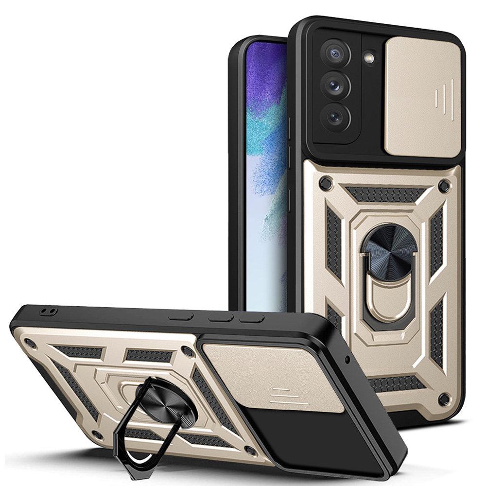 Levně Techsuit CamShield Series pro Samsung Galaxy S21 FE 5G zlatá