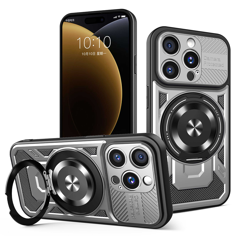 Levně Techsuit RuggedCam pro iPhone 15 Pro šedý