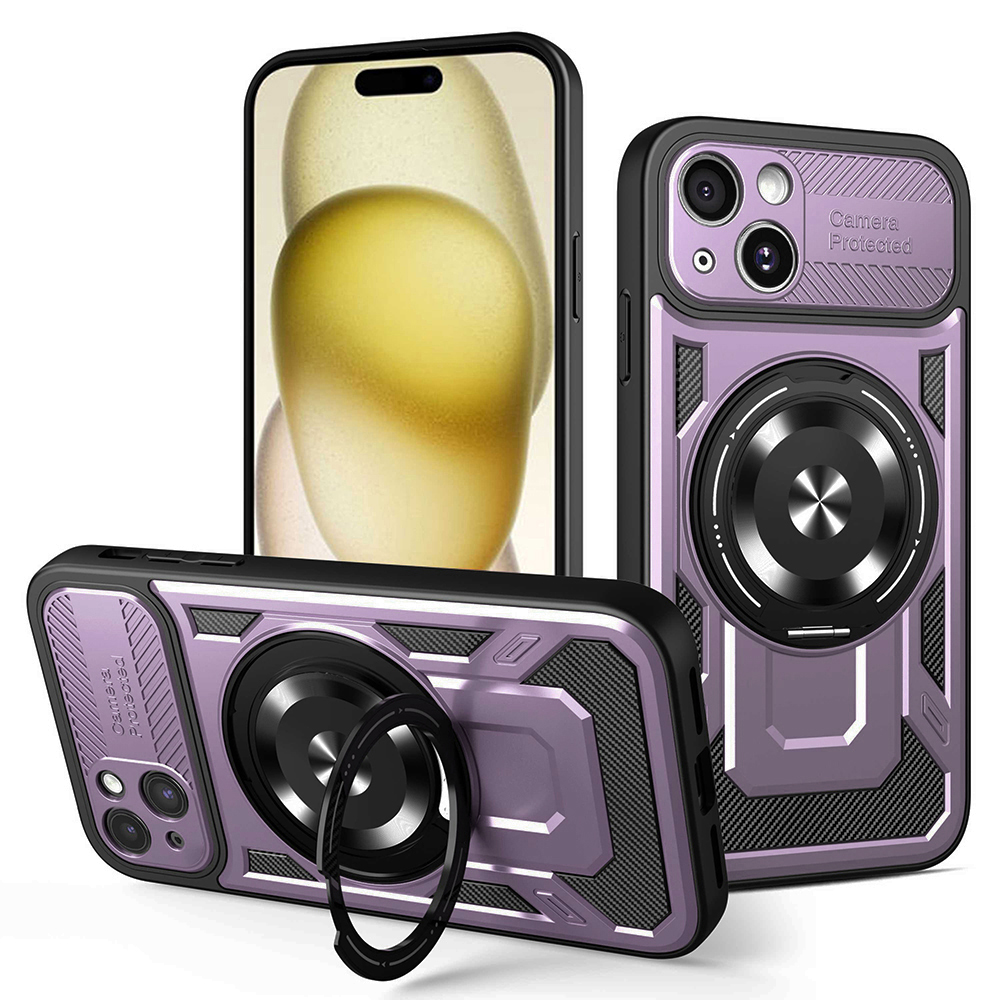 Levně Techsuit RuggedCam pro iPhone 15 Plus fialová