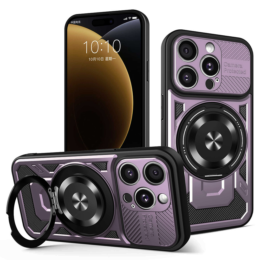 Levně Techsuit RuggedCam pro iPhone 15 Pro Max fialová