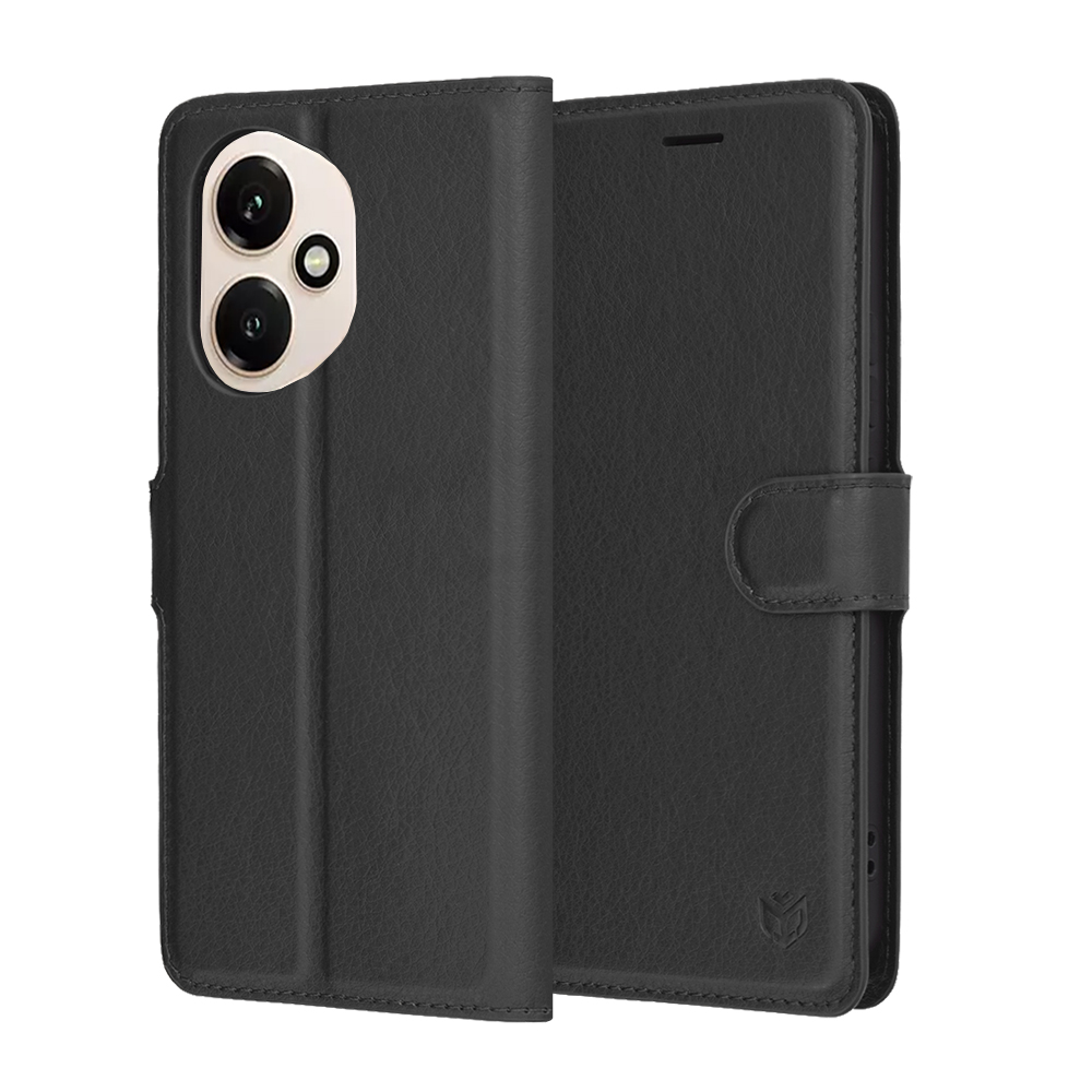 Levně Kožené pouzdro Techsuit Honor 400 černé
