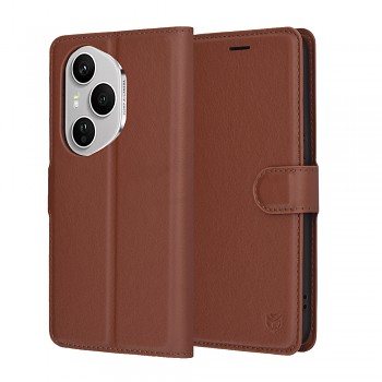 Pouzdro Techsuit Leather Folio pro Honor 400 Pro hnědé