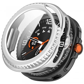 Techsuit Defense360 Pro s ochranným sklem pro Samsung Galaxy Watch8 Classic stříbrná