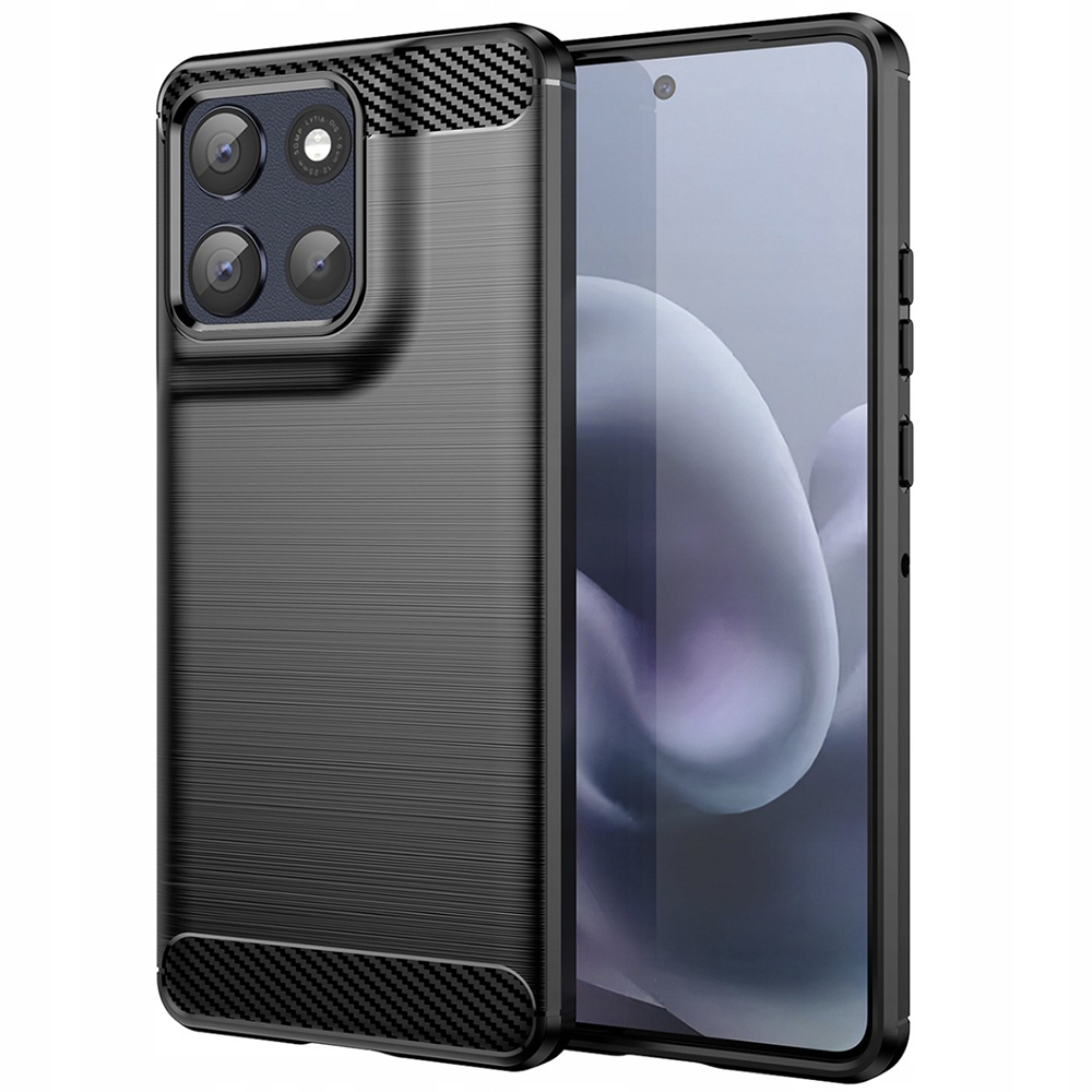 Levně Pouzdro Techsuit Carbon Silicone pro Motorola Moto G86 černé