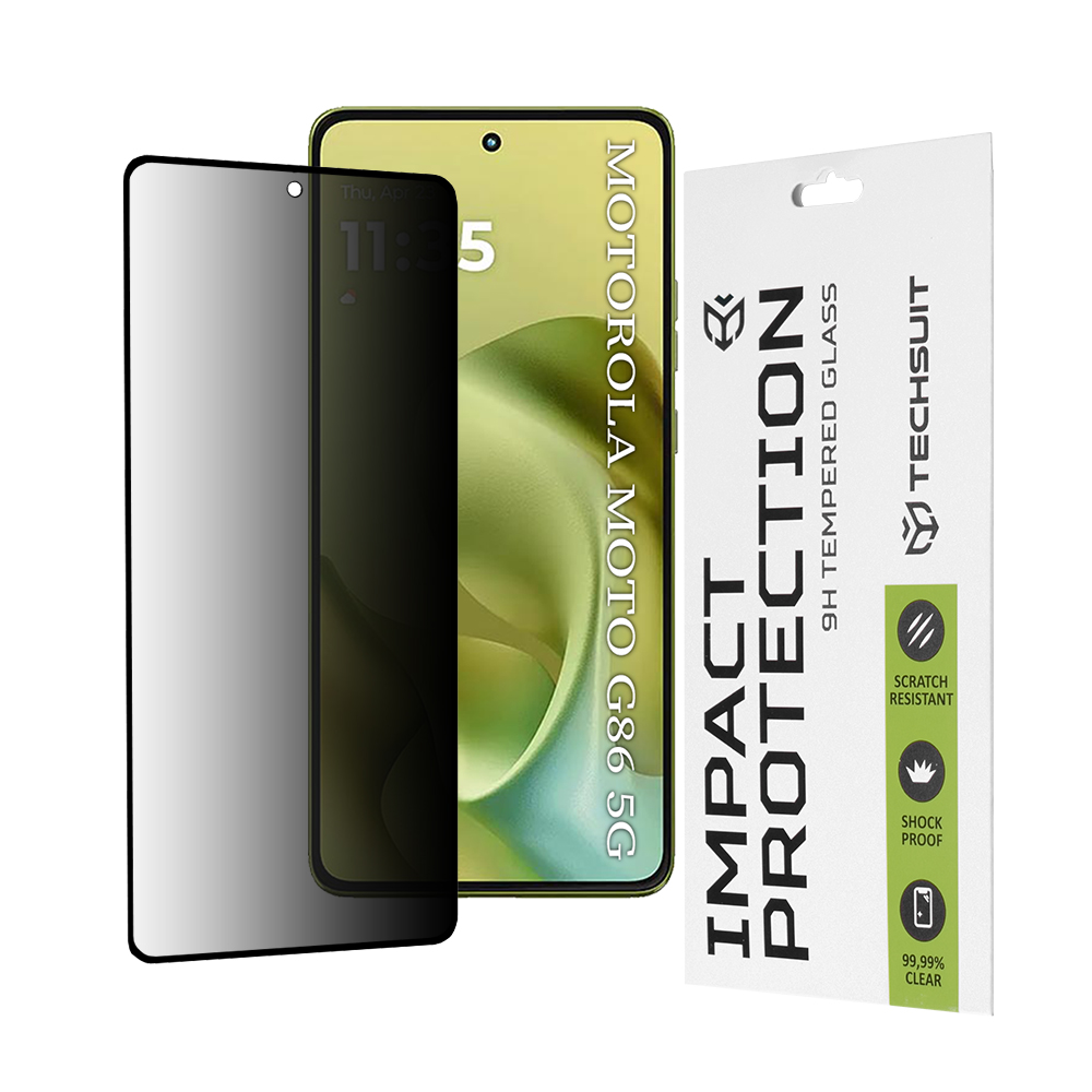 Levně Ochranné sklo Techsuit 111D Privacy Full Glue pro Motorola Moto G86 černé