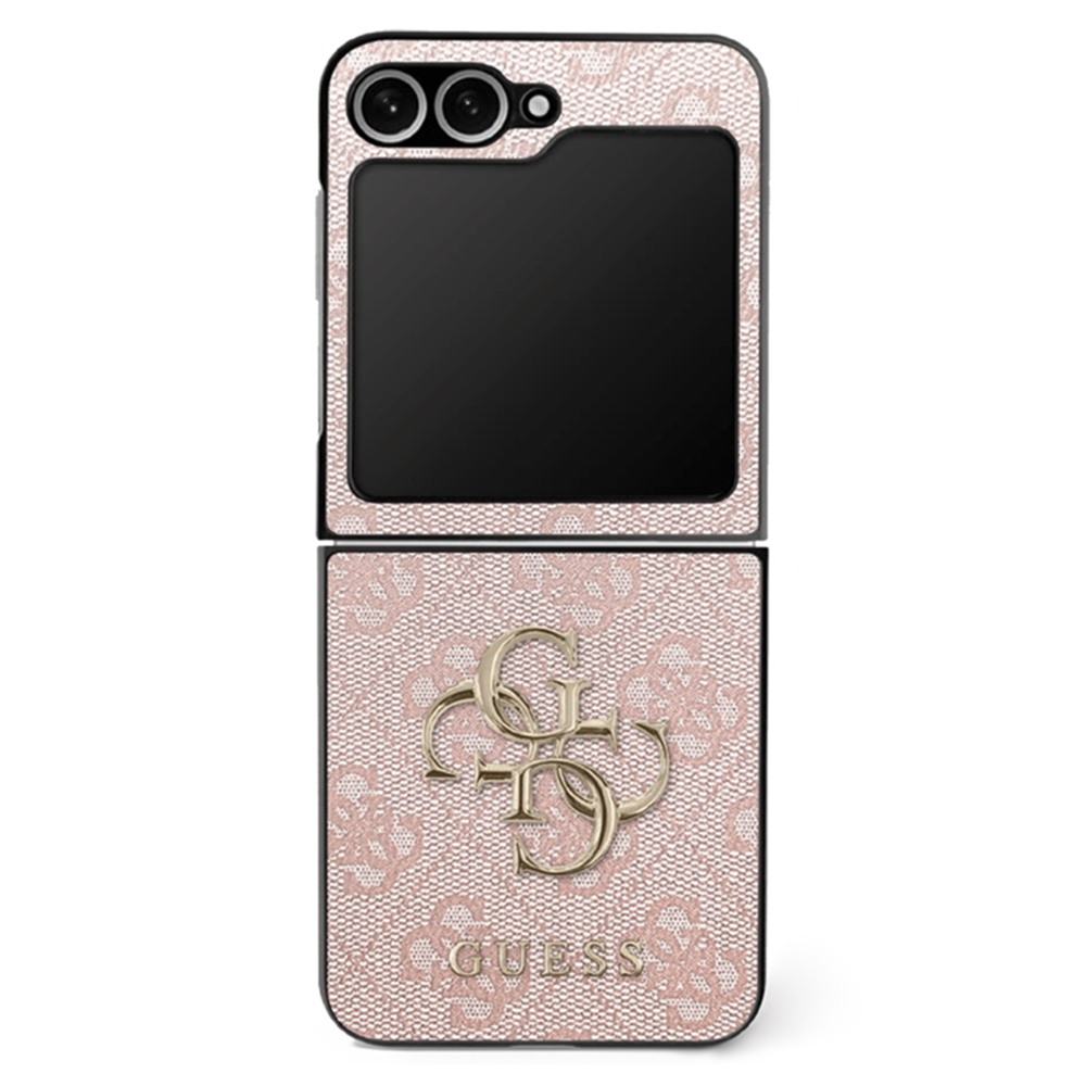 Levně Guess Leather 4G Metal Logo pouzdro Samsung Galaxy Z Flip7 růžové