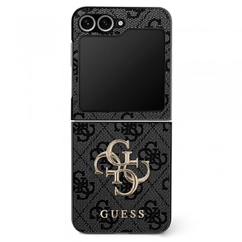 Guess Leather 4G Metal Logo pouzdro Samsung Galaxy Z Flip7 černé