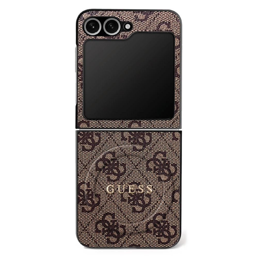 Levně Guess 4G Collection Leather MagSafe Samsung Galaxy Z Flip7 hnědý