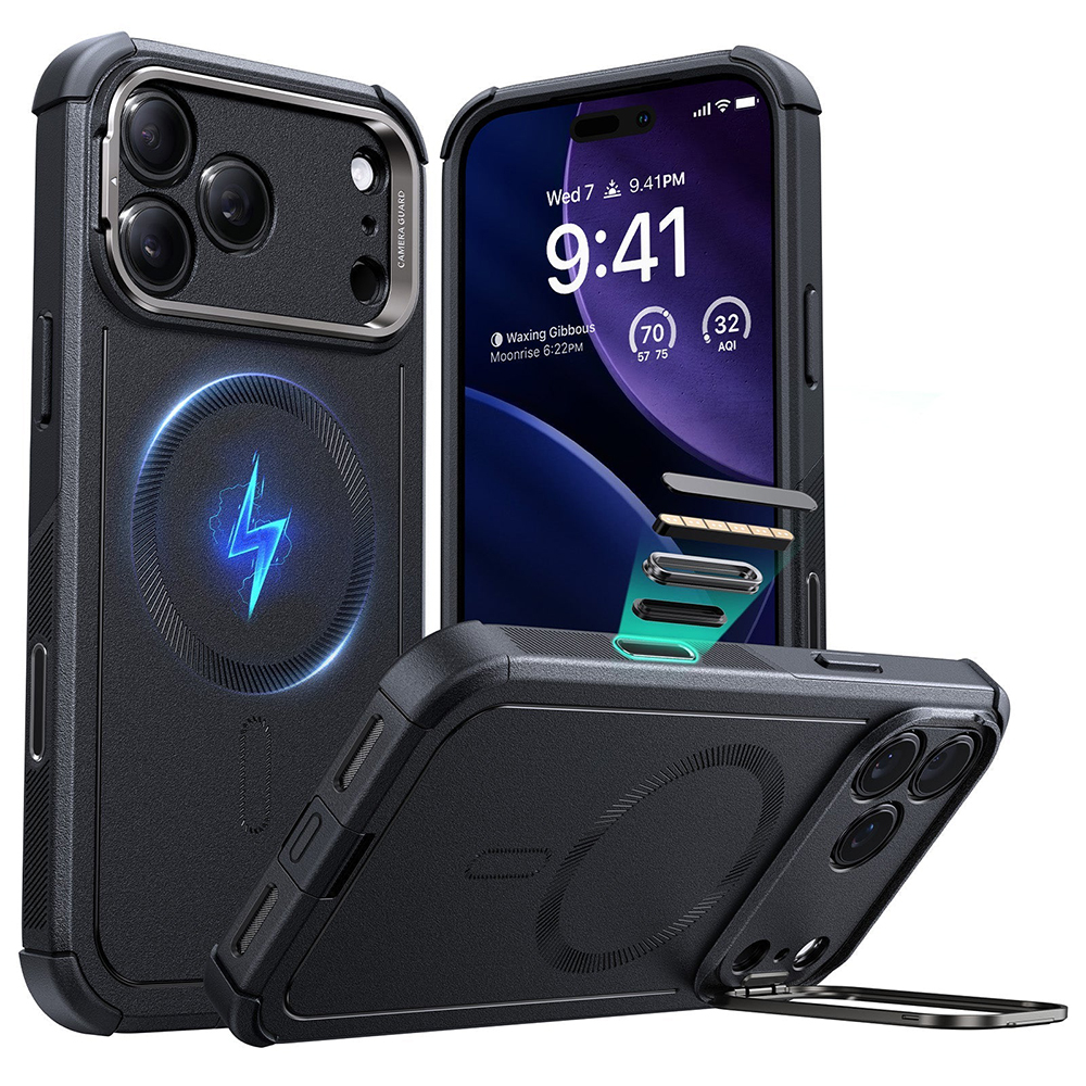Levně ESR Cyber Armor Kickstand pro iPhone 17 Pro Max černý