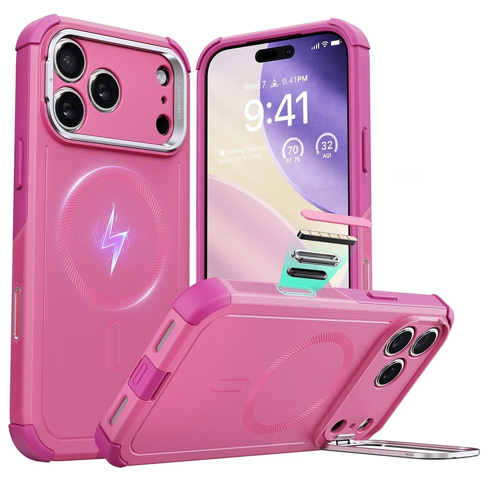 Levně ESR Cyber Armor Kickstand pro iPhone 17 Pro růžová