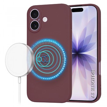 Techsuit SoftFlex MagSafe pro iPhone 17 švestkově červená