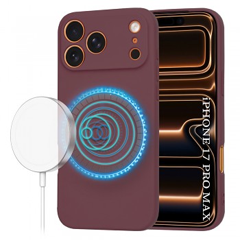 Techsuit SoftFlex MagSafe pro iPhone 17 Pro Max švestkově červená