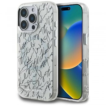 Karl Lagerfeld IML MagSafe Karl Script Pattern iPhone 16 Pro Max bílá