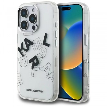 Karl Lagerfeld IML Sketched Graphic Logo iPhone 16 Pro Max průhledný