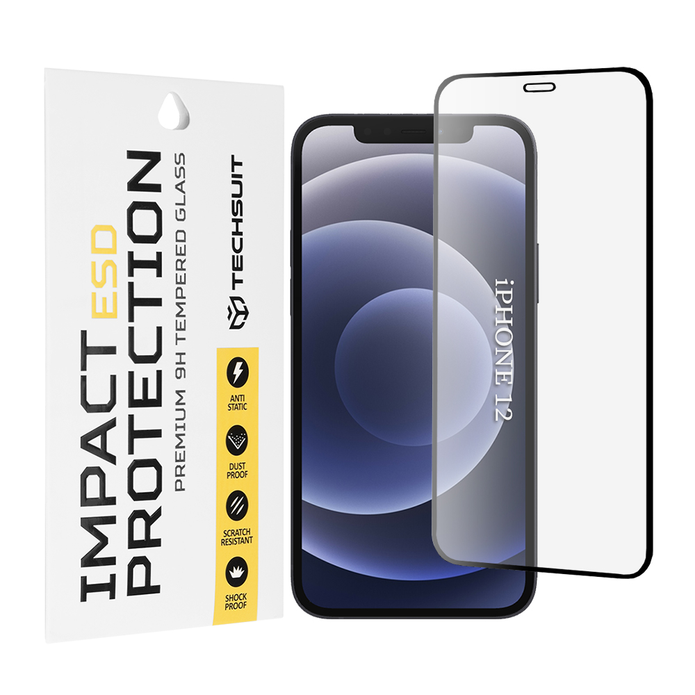 Levně Techsuit ESD sklo iPhone 12 iPhone 12 Pro černé