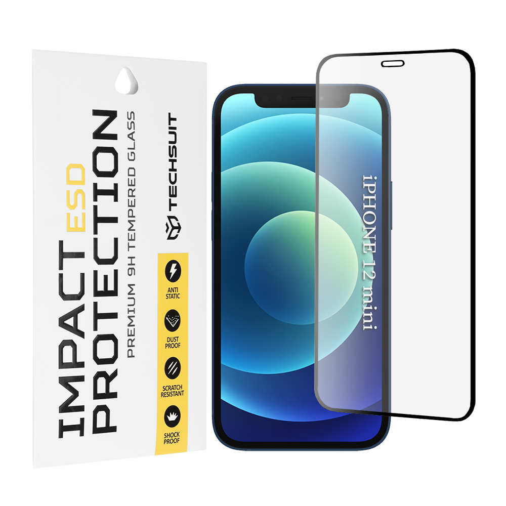 Levně Techsuit ESD sklo iPhone 12 mini černé