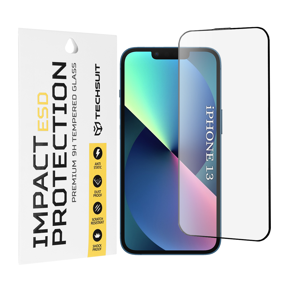 Levně Techsuit ESD sklo iPhone 13 iPhone 13 Pro iPhone 14 černé