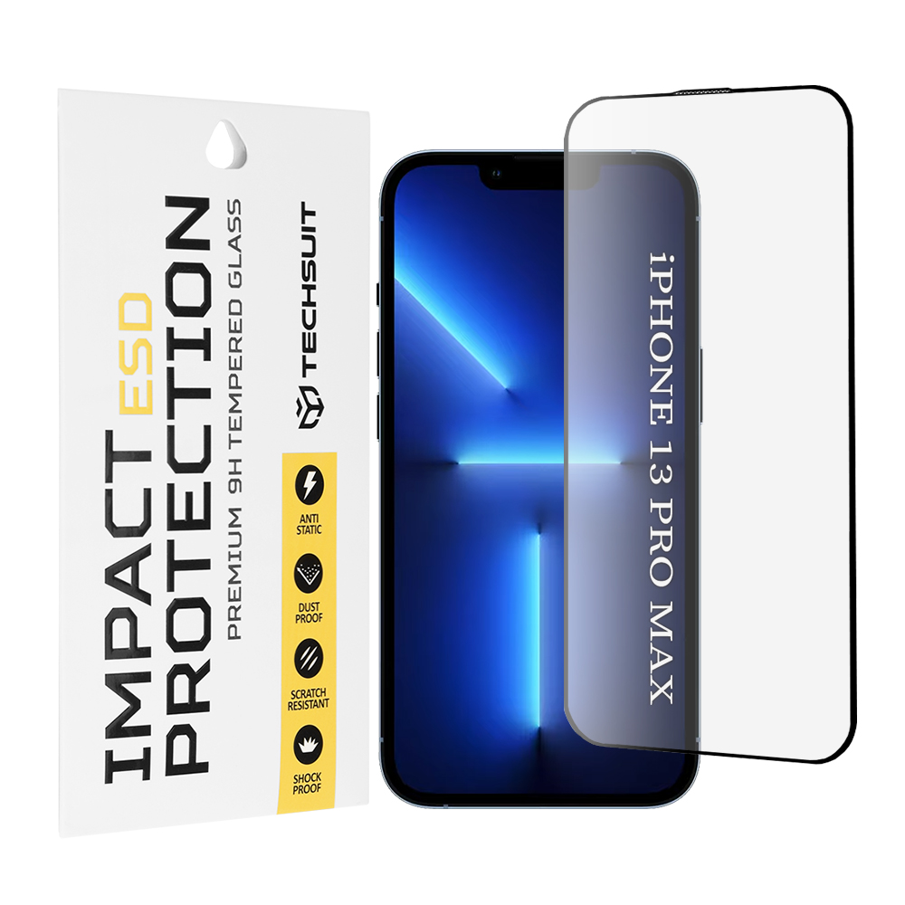 Levně Techsuit ESD sklo iPhone 13 Pro Max černé
