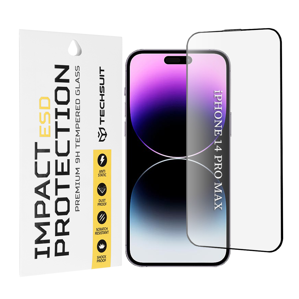 Levně Techsuit ESD Glass pro iPhone 14 Pro Max černý
