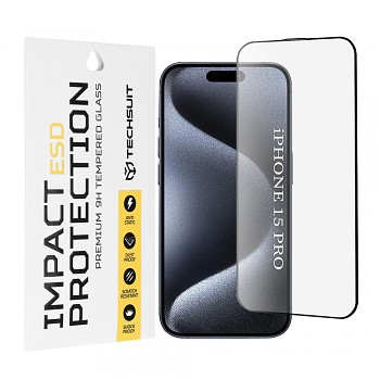 Techsuit ESD Glass pro iPhone 15 Pro černý