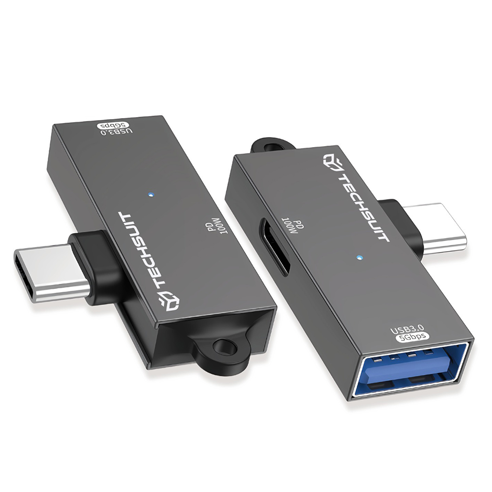 Levně Adaptér Techsuit DataBlitz (A21) Type-C USB3.0 PD100W 5Gbps šedý