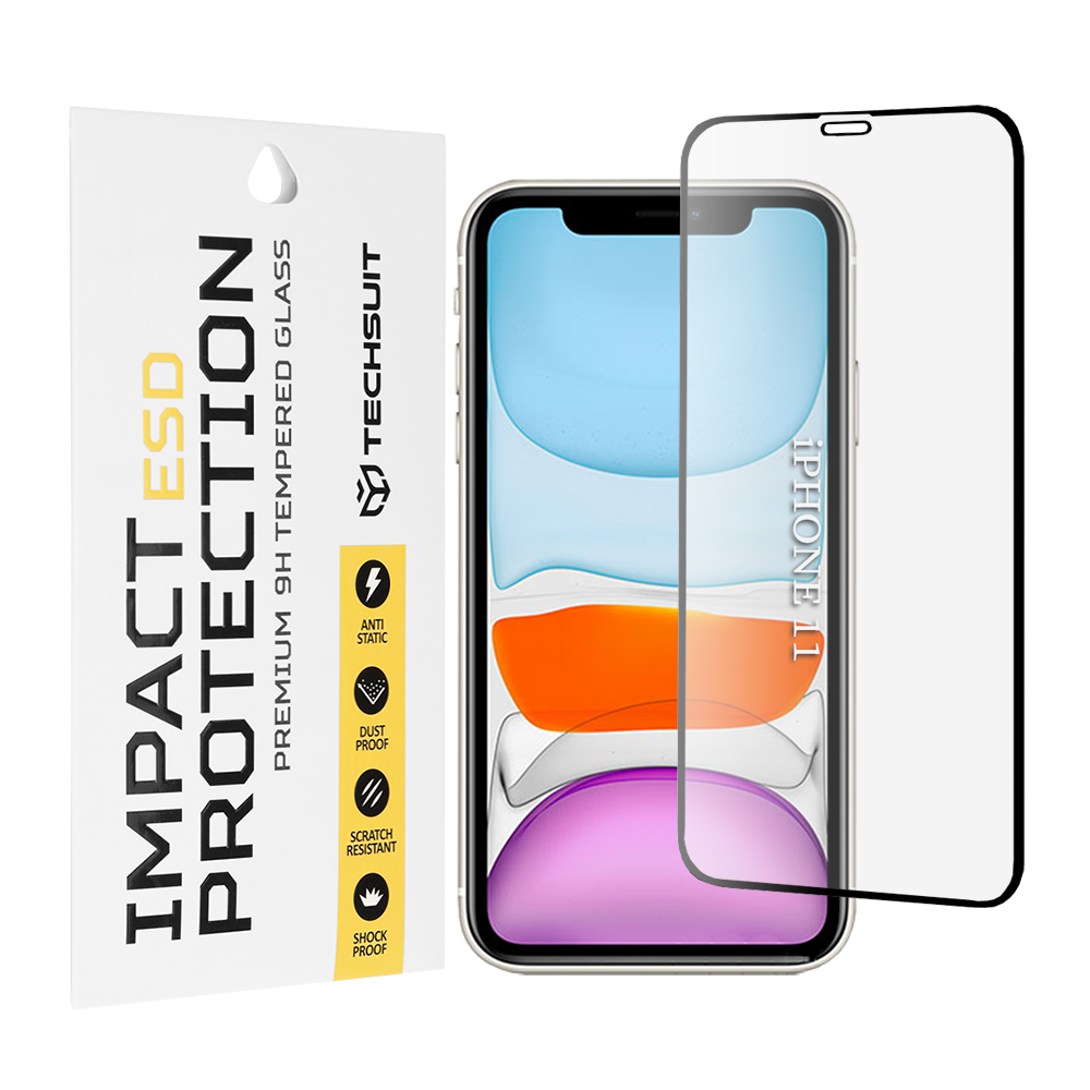 Levně Techsuit ESD Glass pro iPhone XR iPhone 11 černá