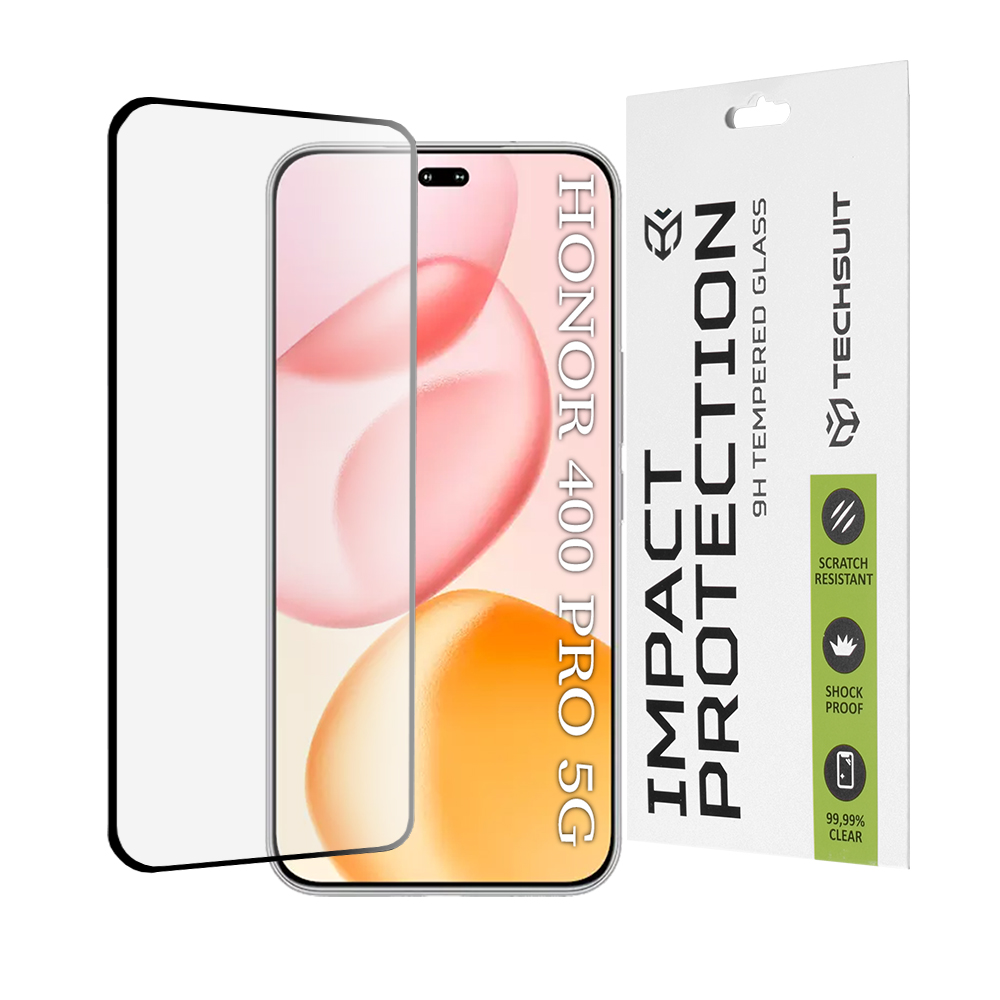 Levně Ochranné sklo Techsuit 111D 3D zakřivené pro Honor 400 Pro černé