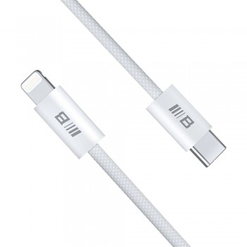 Blueo Datový kabel Type-C na Lightning Rychlé nabíjení Pletený 2m Bílý