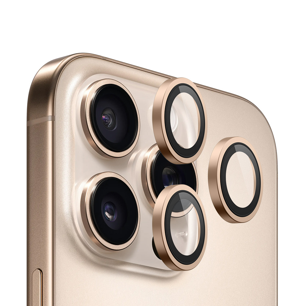 Levně Blueo 99 antireflexní sklo na objektiv iPhone 15 Pro Max 16 Pro Max zlatý titan