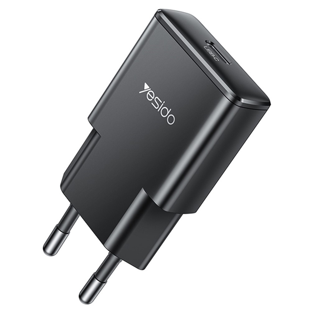 Levně Yesido Wall Charger YC74 GaN Rychlonabíječka Ultra-Slim Smart Chip Type-C PD30W 5V/3A Černá