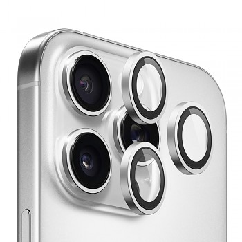 Blueo Original kovový rámeček na ochranu čočky iPhone 16 Pro/Pro Max stříbrný titan