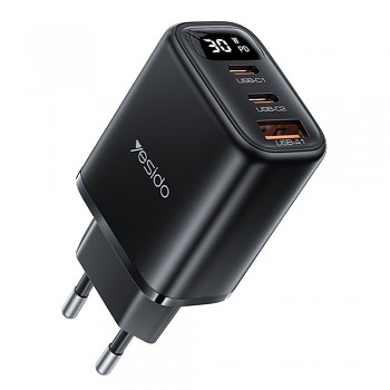 Yesido Wall Charger YC69 s digitálním displejem rychlonabíječka černá
