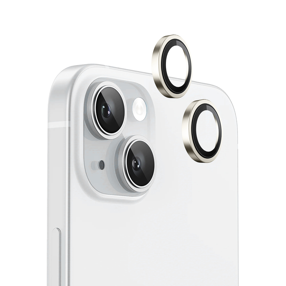 Levně Blueo Original Metal Frame Lens Protector pro iPhone 15/15 Plus žlutý