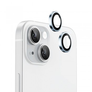 Blueo Original kovový rámeček chrániče čočky iPhone 15/15 Plus modrý