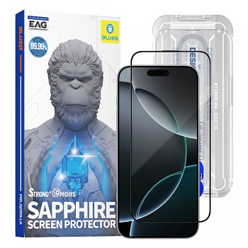 Blueo Premium Sapphire Nepraskající Poškrábání Odolné 9H Sklo iPhone 16 Pro iPhone 17 iPhone 17 Pro Černá