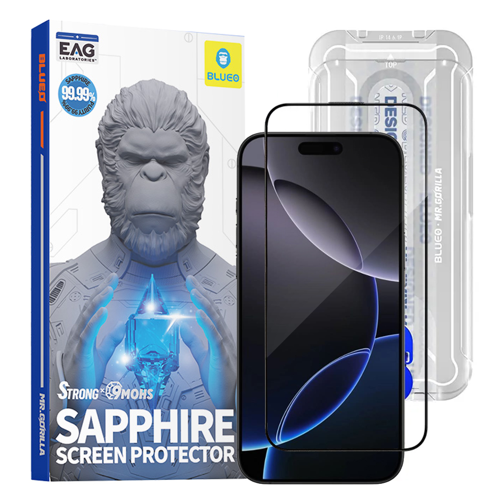 Levně Blueo Premium Sapphire sklo 9H pro iPhone 16 Pro Max iPhone 17 Pro Max černé