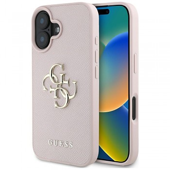 Guess Hardcase Grained Big 4G Logo Small Classic Logo iPhone 16 růžová