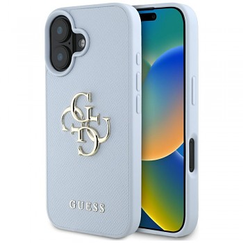 Guess Hardcase Grained Big 4G Logo Small Classic Logo iPhone 16 modrá