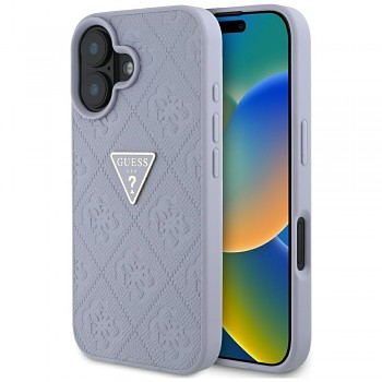 Guess Leather Hot Stamp 4G Pattern Triangle Metal Logo iPhone 16 světle fialová