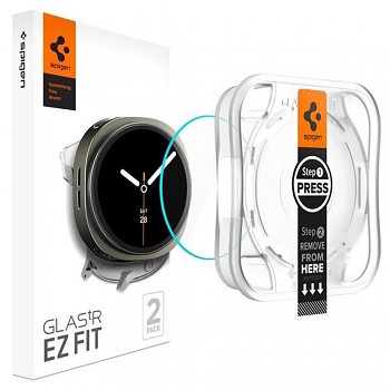 Spigen Glas.tR EZ Fit (2 pack) Samsung Galaxy Watch8 44mm čirý