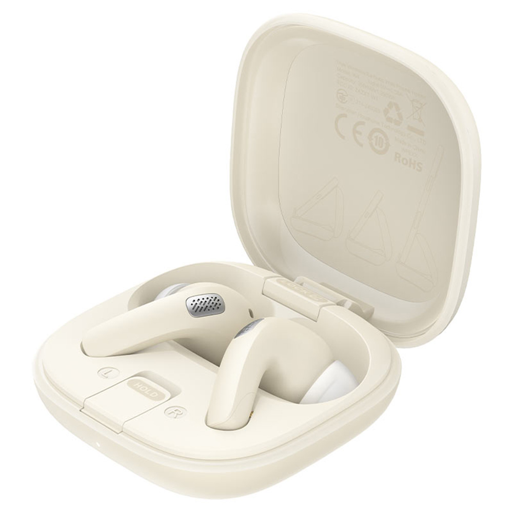 Levně Acefast Wireless Earbuds W4 do uší TWS BT v5.4 ENC s držákem IPX4 350mAh béžové