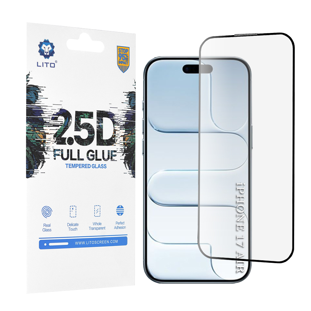 Levně Lito 2.5D FullGlue sklo iPhone 17 Air černé