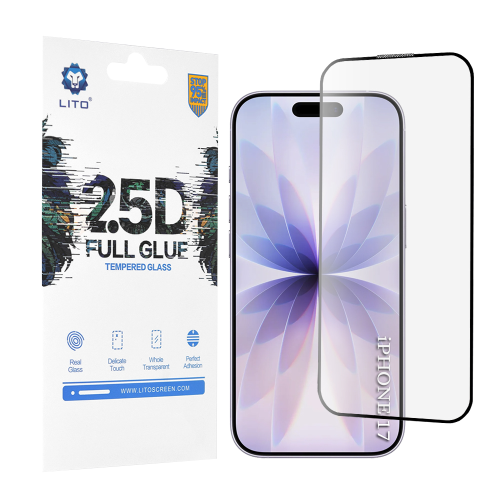 Levně Lito 2.5D FullGlue sklo iPhone 17 iPhone 16 Pro černé